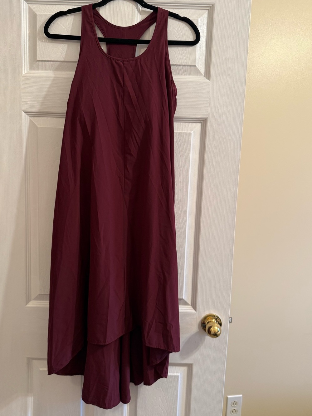 Sleeveless Burgundy Athletic HighLow Dress